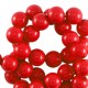 Acrylic beads 8mm round Shiny Red